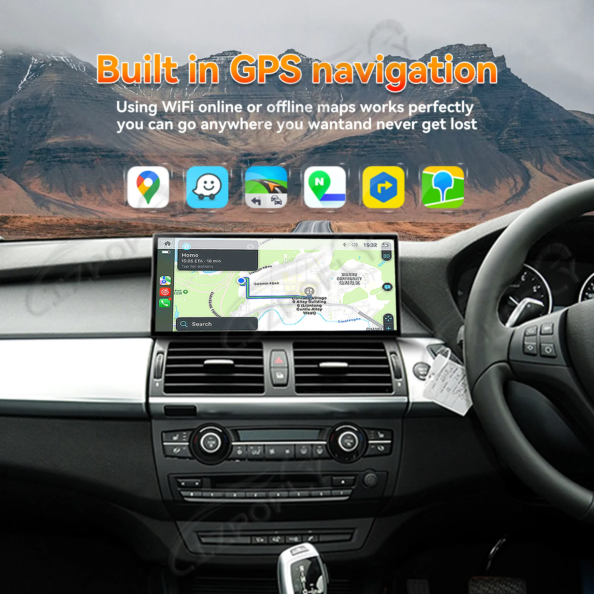 

12,3-дюймовый автомобильный радиоприемник для BMW X5 X6 E70 E71 E72 2007-2010 CCC CIC, мультимедийный стереоплеер, GPS-навигация, Carplay, сенсорный экран