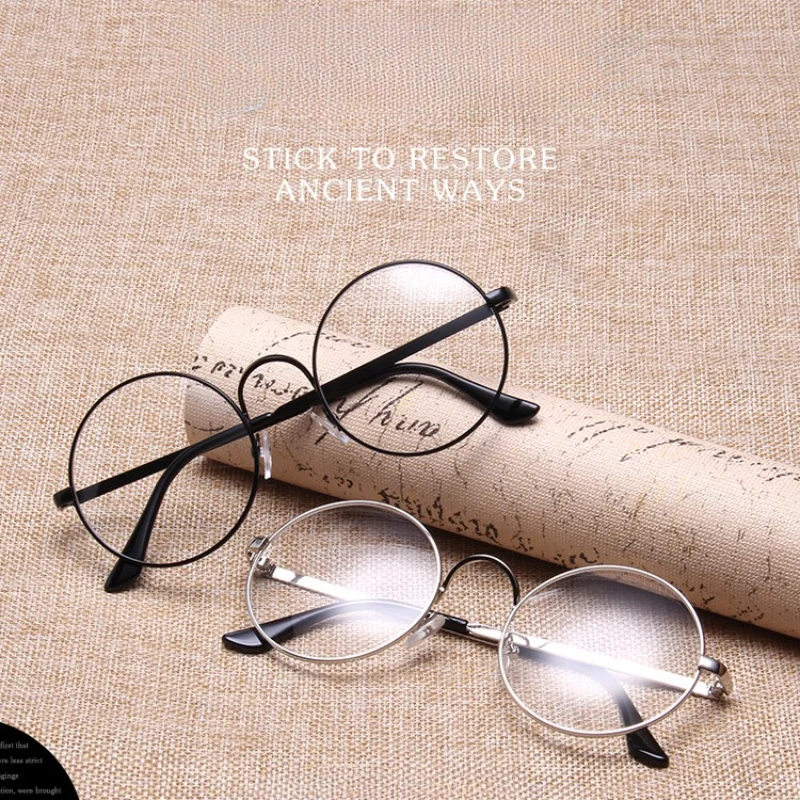 Role playing accessories anime frame circular metal plane retro art glass adult men and women Harajuku decoration props