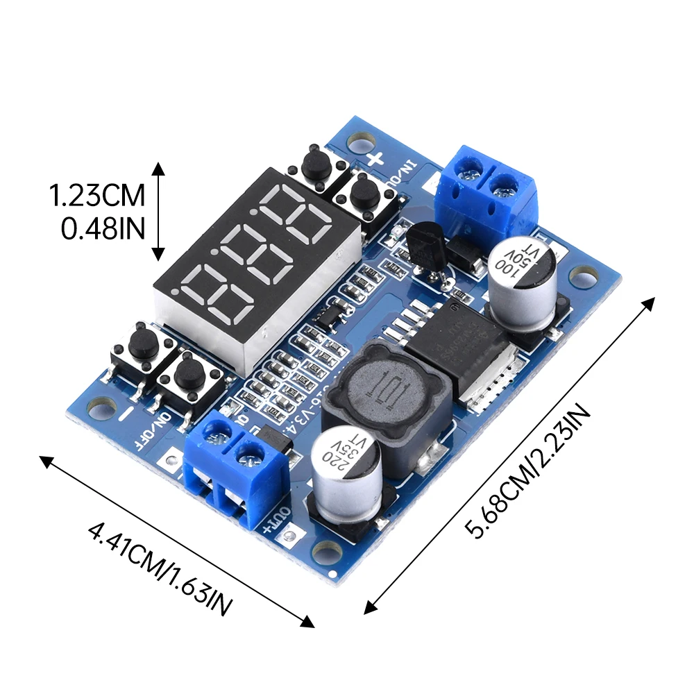 DC Adjustable Step-Down Power Supply Module LM2596 Voltage Regulator With LED Voltmeter Display DC7~36V to DC0.5V~35V