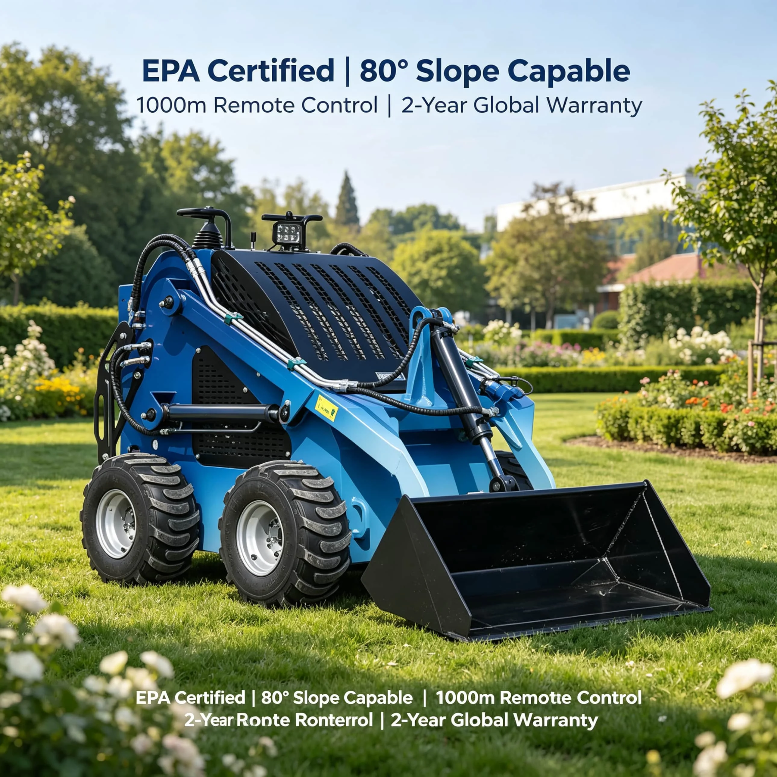 EPA Diesel Engine 25 Hp Engine Mini Crawler Skid Steer Loader With Optional Attachment Tools