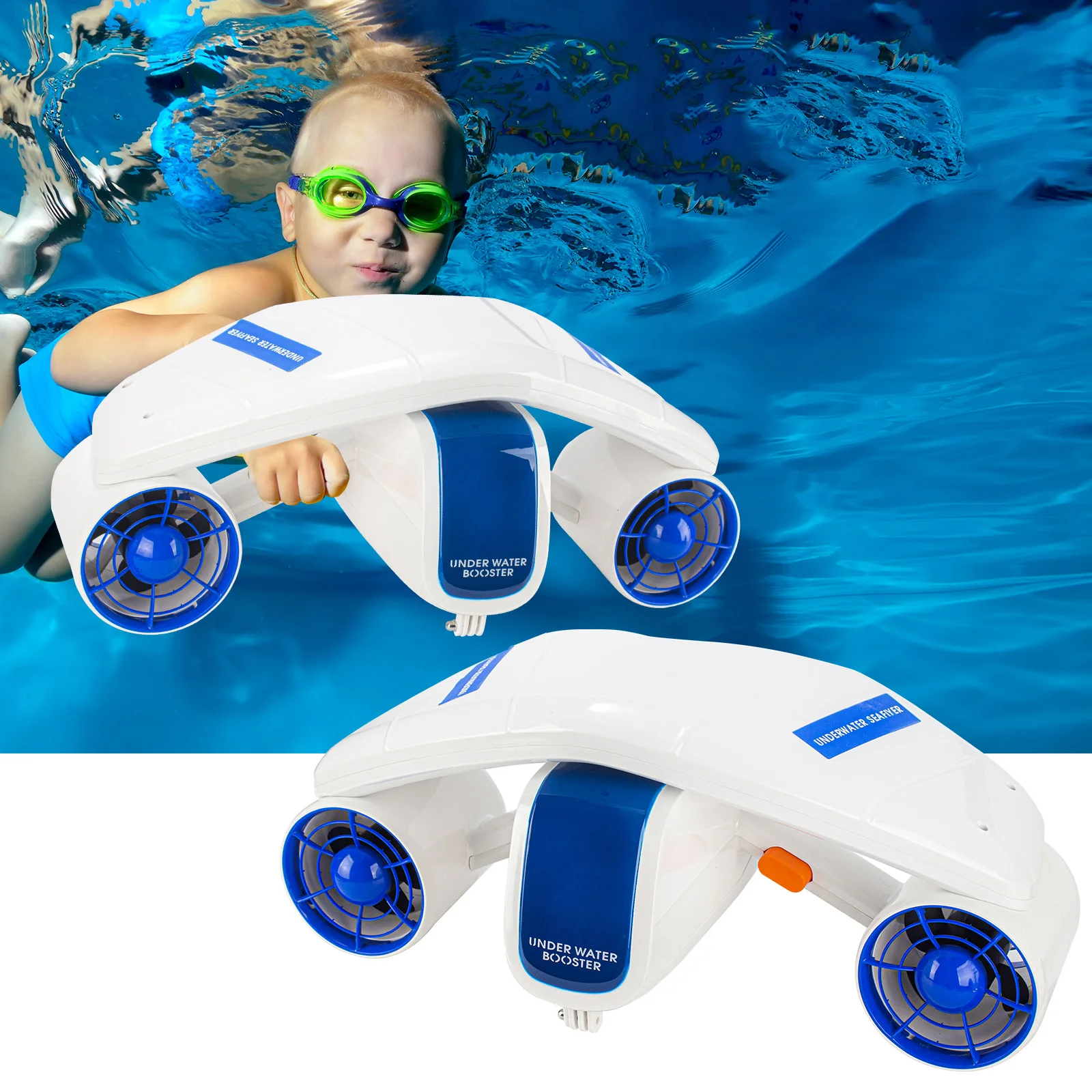 

In the Water hand-held Diving equipmentUnderwater Booster Scuba Submersible Snorkeling Underwater Scooter Booster