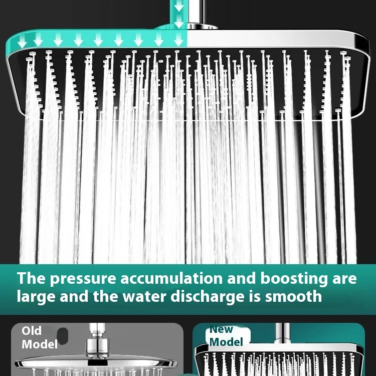High-Pressure Rainfall Shower Head Set | Large Overhead Spray + Handheld | Boosted Water Flow for Home Bathing