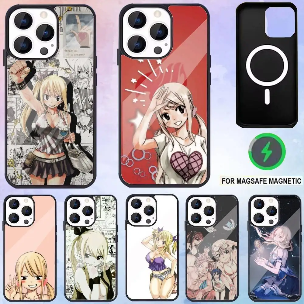 Чехол для телефона Fairy Tail Lucy Heartfilia для iPhone16,15,14,13,12,11,Pro, для магнитного матового прозрачного 5G