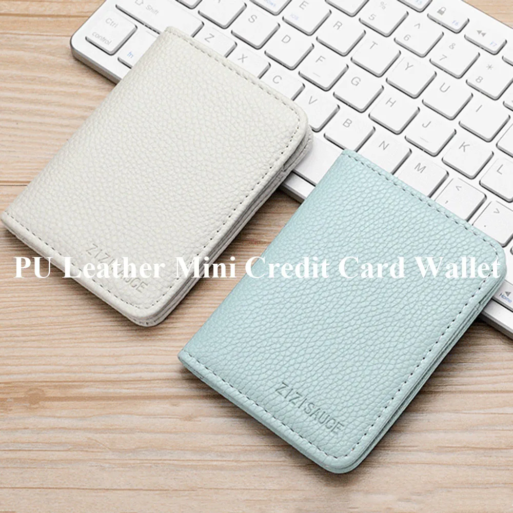 Men's Slim Thin Minimalist Front Pocket Wallets RFID Blocking Credit Card Holder PU Leather Travel Organizer Wallet for Men