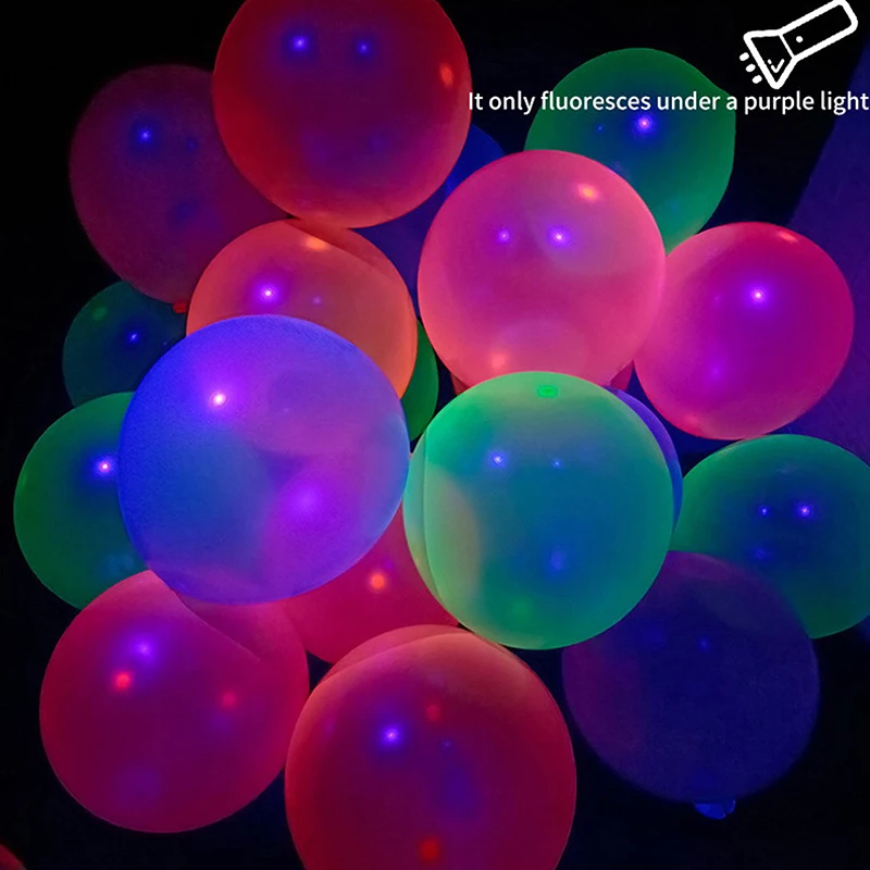 Ballons Fluorescents Réutilisables de 10 Pouces, Lueur dans le Noir, pour ixd'Anniversaire, Mariage, Bricolage, Arc, 10 Pièces