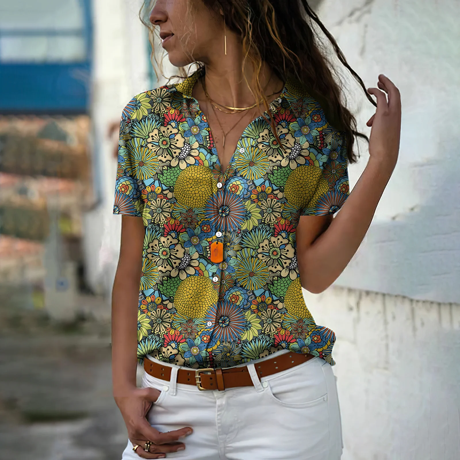 Camisa Hawaiana Retro para Muj - Beach Shirt Hawaiian reseña y precio