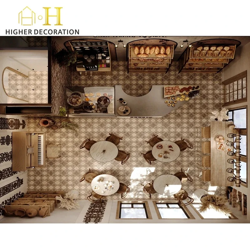 custom.Popular Bakery Display Counter Wooden Glass Bakery Display showcase Led Strip Light Bread Display Cabinet Sale