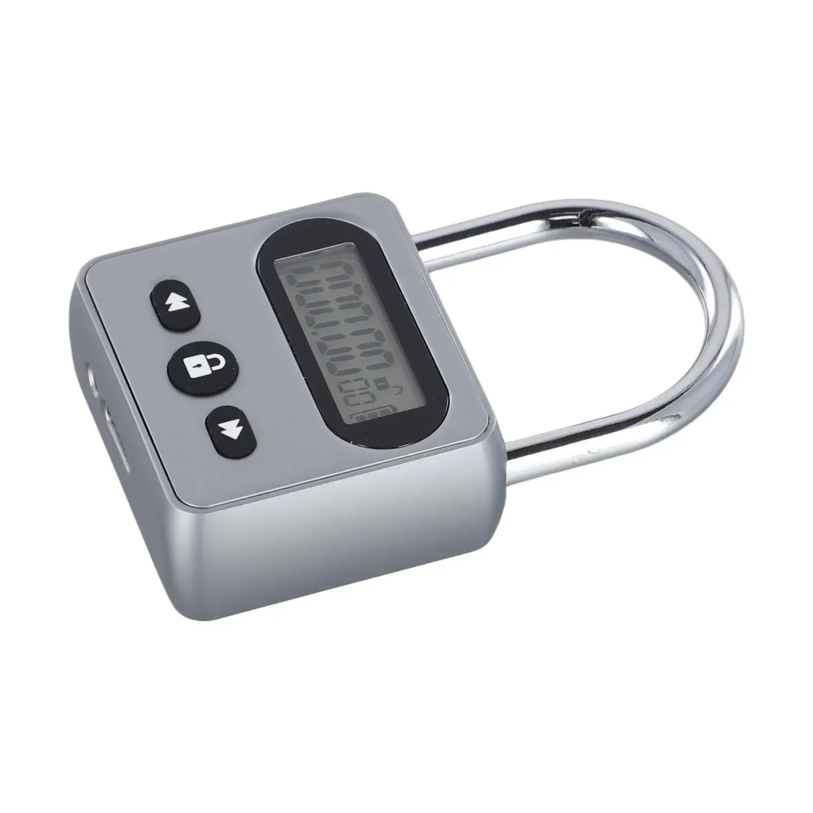 1pc Timing Padlock Metal Timer Lock LCD Display Multi Function Electronic Time 999 Hour Timing Anti-addiction Electronic Lock