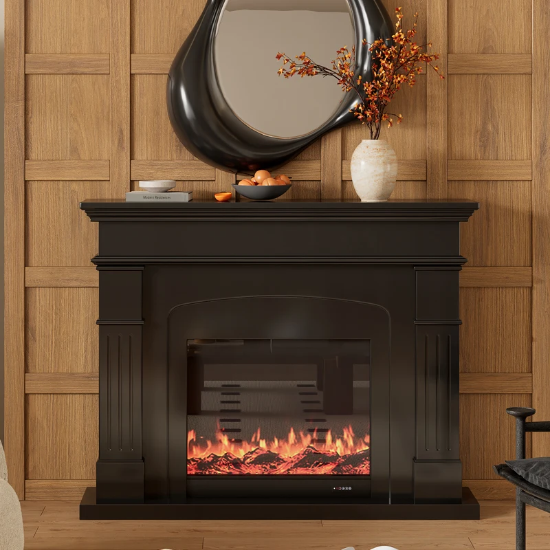 Simple fireplace simulation thermal power fireplace antique black fireplace porch frame