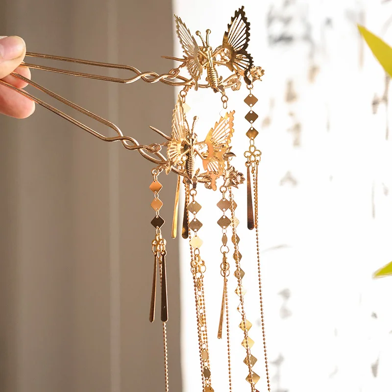Butterfly Hair Accessories Ancient Style Hanfu Accessories Super Fairy Flow Su Bu Yao Hair Hairpin New Chinese Style Versatile