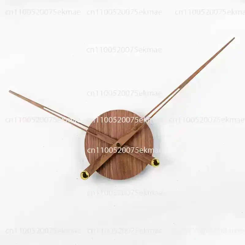 Large Walnut Wall Clock Components with Large Hands, Solid Wood, High-torque Dial