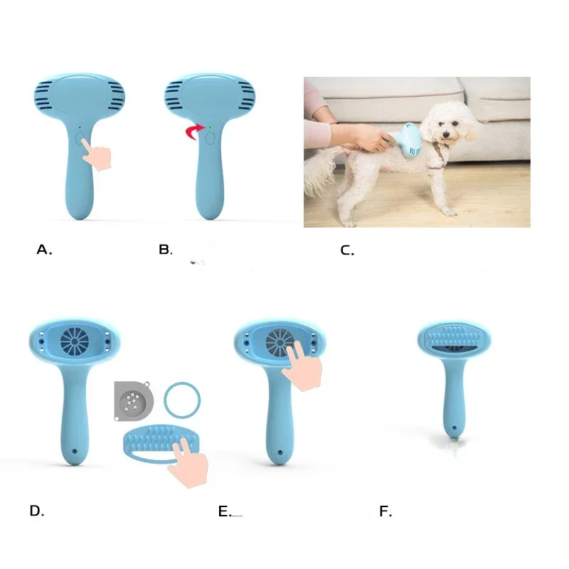 Dog Brush Electric Pet Hair Remover Rechargeable Dogs Comb for Cleaning Dog Hair Remover Vacuum Cleaner Pet Grooming Pet Product