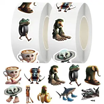 500pcs/Roll Tung Tung Sahur Italian Brainrot AI Abstrac Seal...