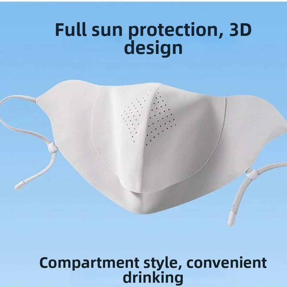 Neue leichte Gesichtsmaske mit UV-Schutz, atmungsaktive, waschbare Gesichtsbedeckungsmaske, UV-blockierende Kühlmaske für Outdoor-Aktivitäten – Detail 4