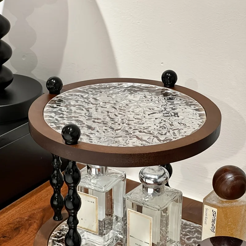 Retro Desktop Storage Rack Wood 2layer Cup Holder Shelf Desktop Organizer Countertop Porch Storage for Bathroom Porch Office - view 5
