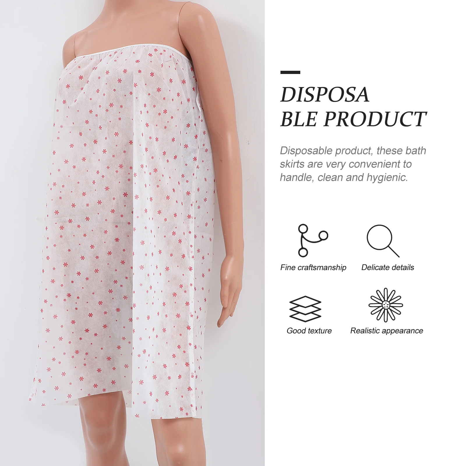 

10Pcs Disposable Non-Woven Bath Skirts Multi-Purpose One-Time Use for Spa Salon Bathroom Salon One-Time Bathrobe