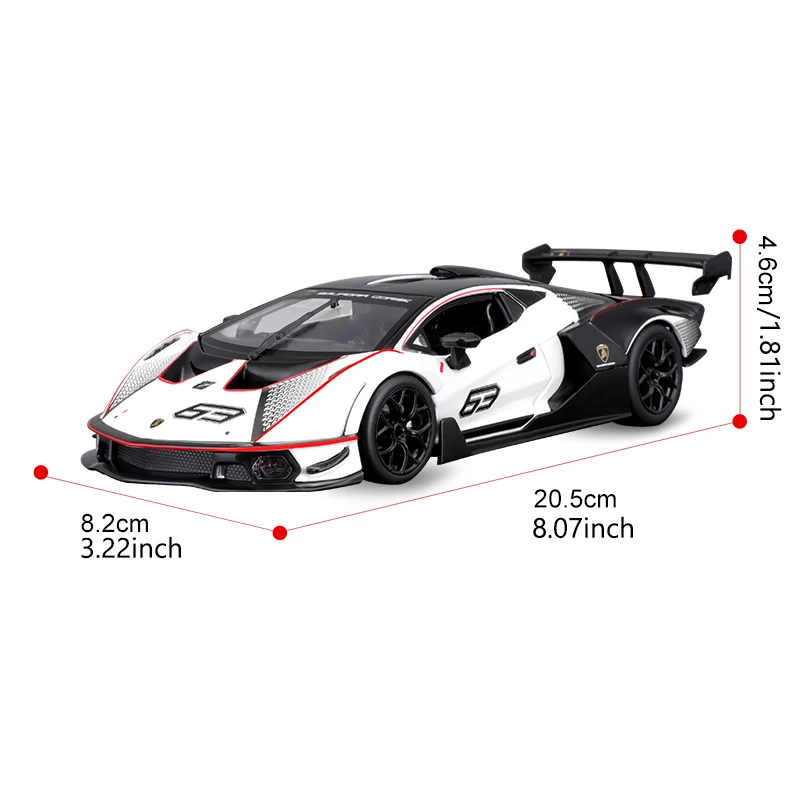 Bburago Lamborghini Essenza SCV12 Racing Cars 1:24 Alloy Static Die Cast Vehicles Collectible Model Car Toys For Adults Children