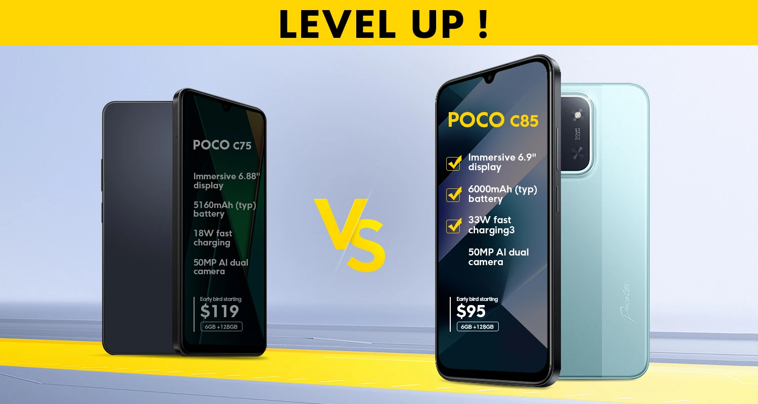 POCO C85 Global Version Smartphone MediaTek Helio G81-Ultra 6.9" Dot Drop display 6000mAh battery 50MP dual Camera 33W NFC IP64