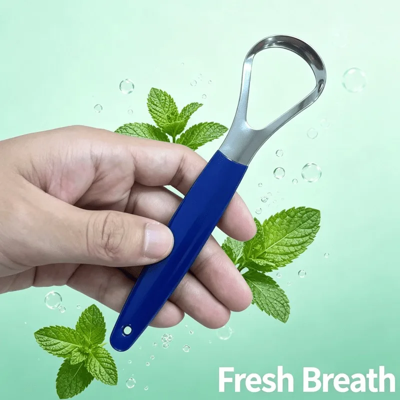 Stainless Steel Tongue Scraper Kit, Washable Tongue Cleansing Tool, Portable Oral Cleaning Tools for Outdoor Trip & Home Use