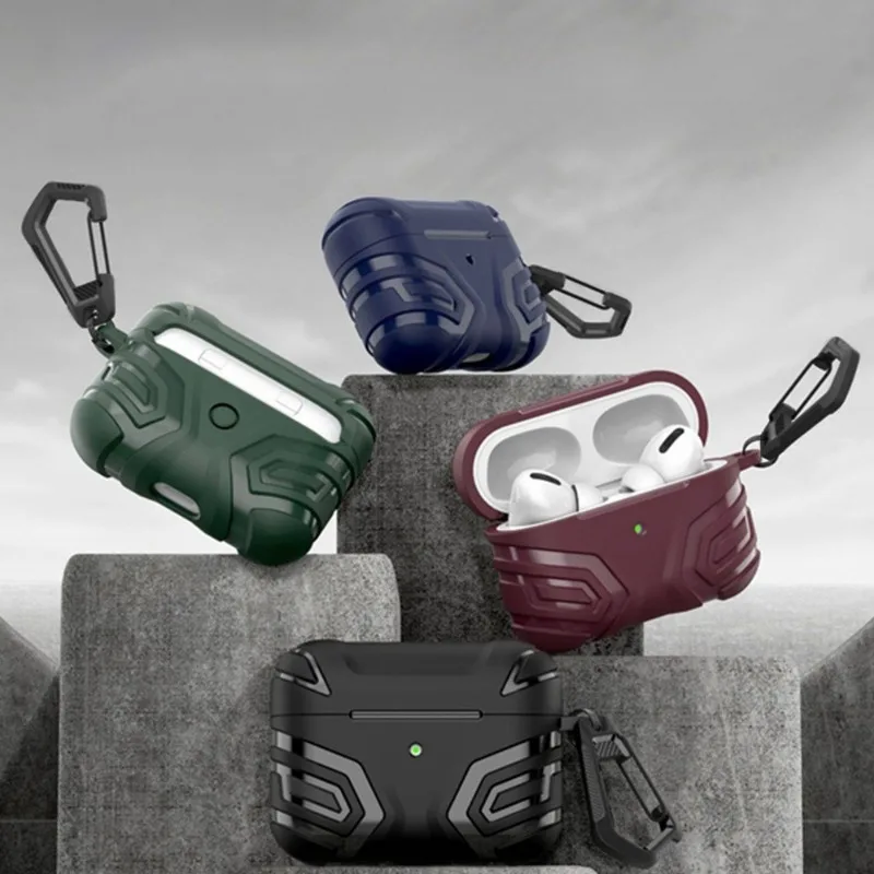 

For AirPods 3 4th Generation for AirPodsPro3 Pro2 Cartoon Batman Armor Case with Carabiner Shockproof Protective Cover Anti-fall