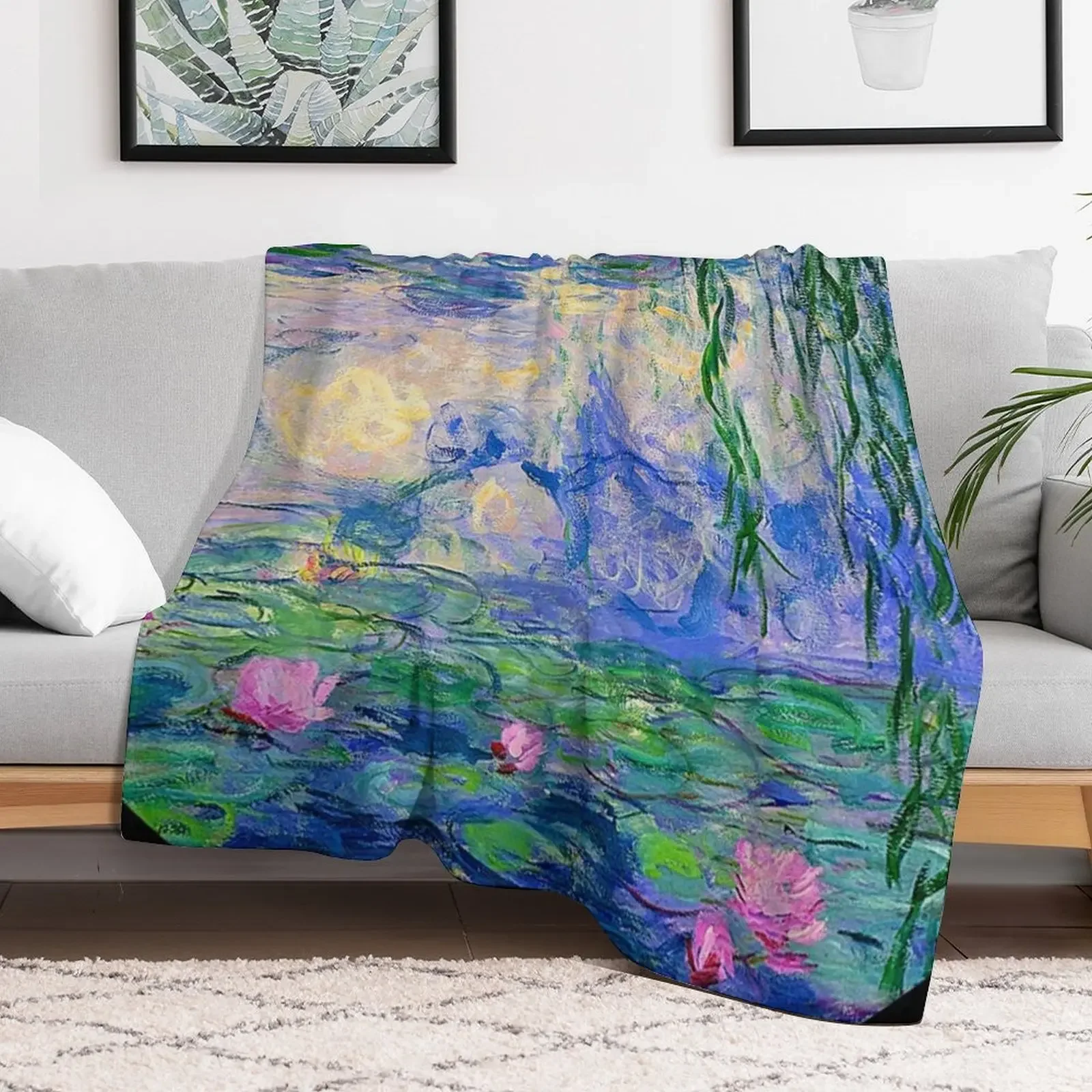 Water Lilies - Monet Throw Blanket Picnic blankets ands Giant Sofa Sofa Throw Blankets