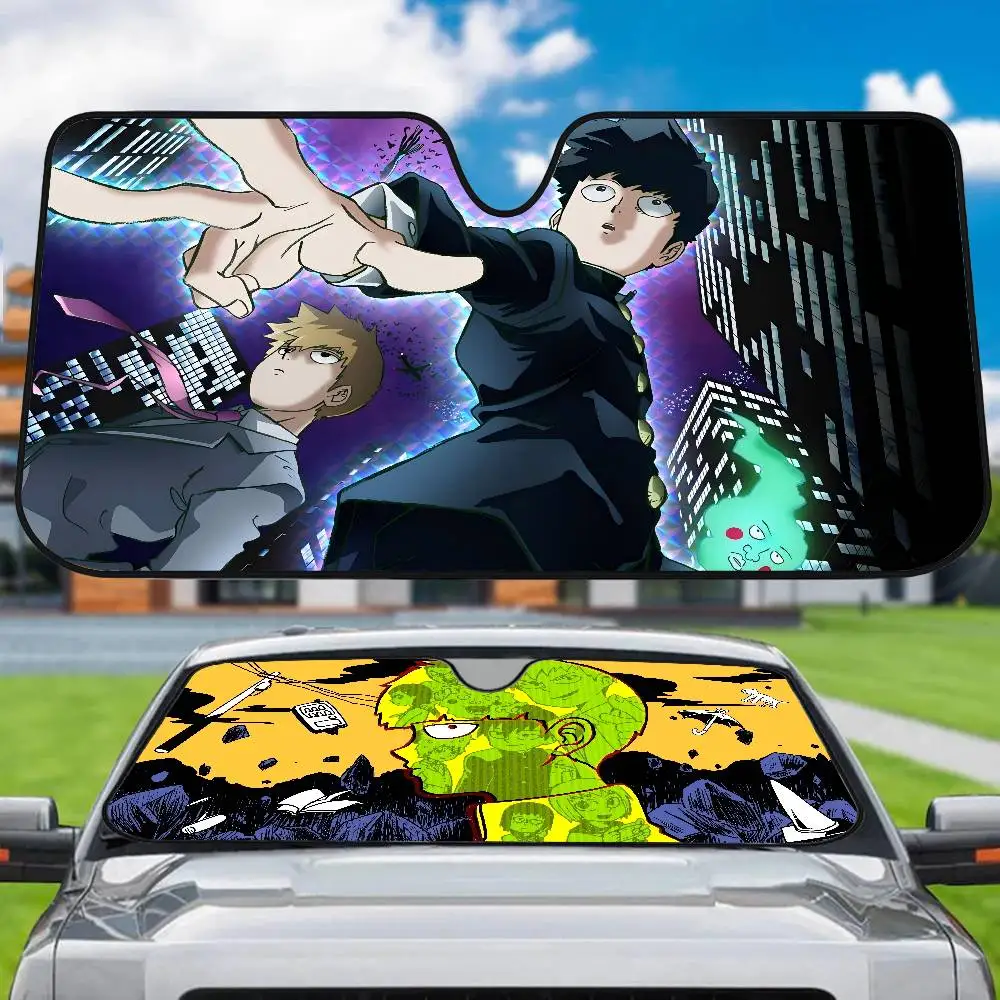 

MOB PSYCHO 100, новинка, солнцезащитный козырек на лобовое стекло автомобиля, 70x130 см, мультяшная фольга, чехол на лобовое стекло автомобиля