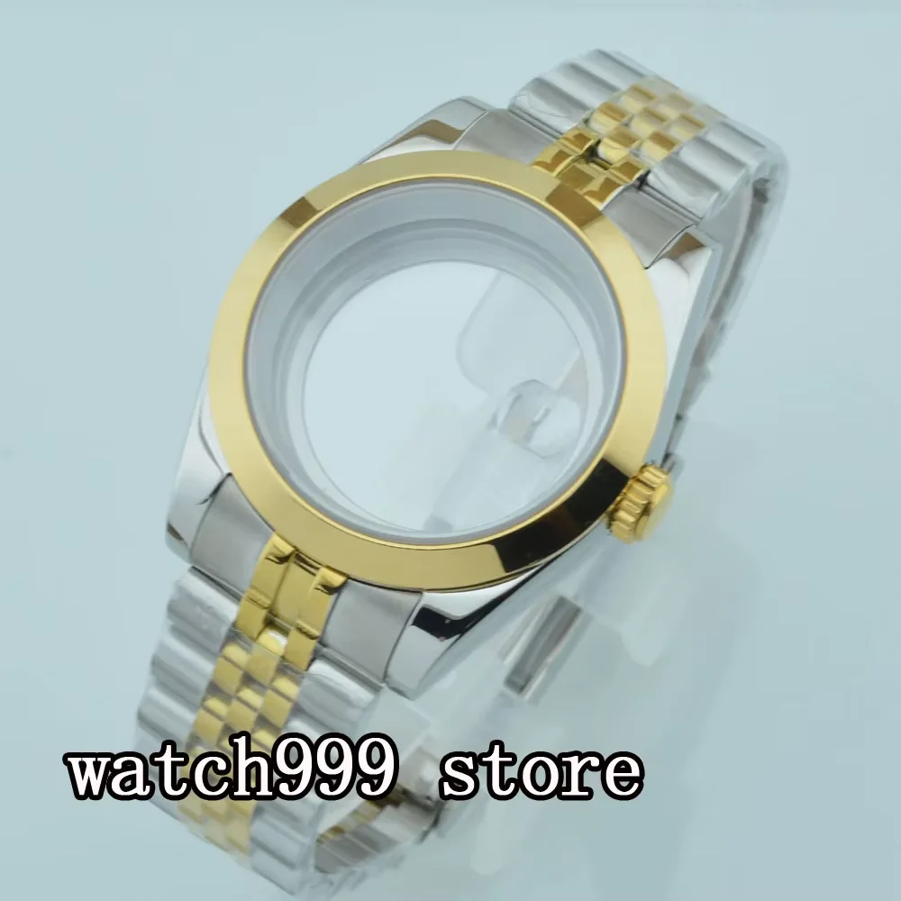 

36mm / 40mm Silver/Gold Watch Case Fit NH34 NH35 NH36 PT5000 ETA2824 2836 Miyota 8205 8215 ST1612 Movement Sapphire Glass