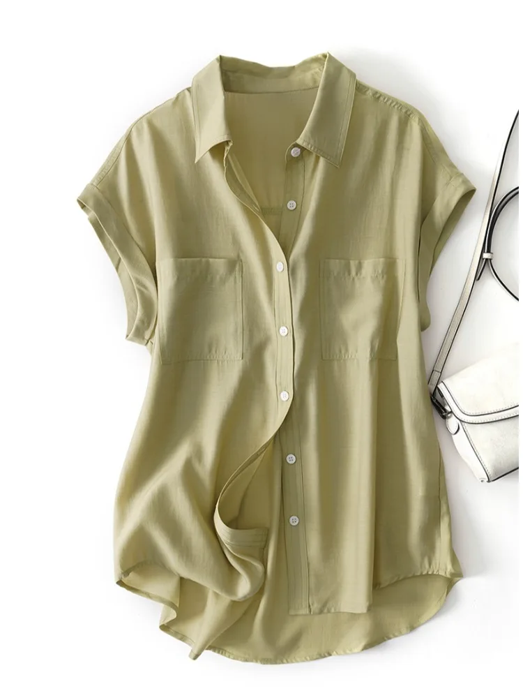 เสื้อผู้หญิงสไตล์เกาหลี ดีไซน์หลวม แขนยาว คอวี แฟชั่นฤดูร้อน ระดับไฮเอนด์ ทันสมัยและสง่างาม