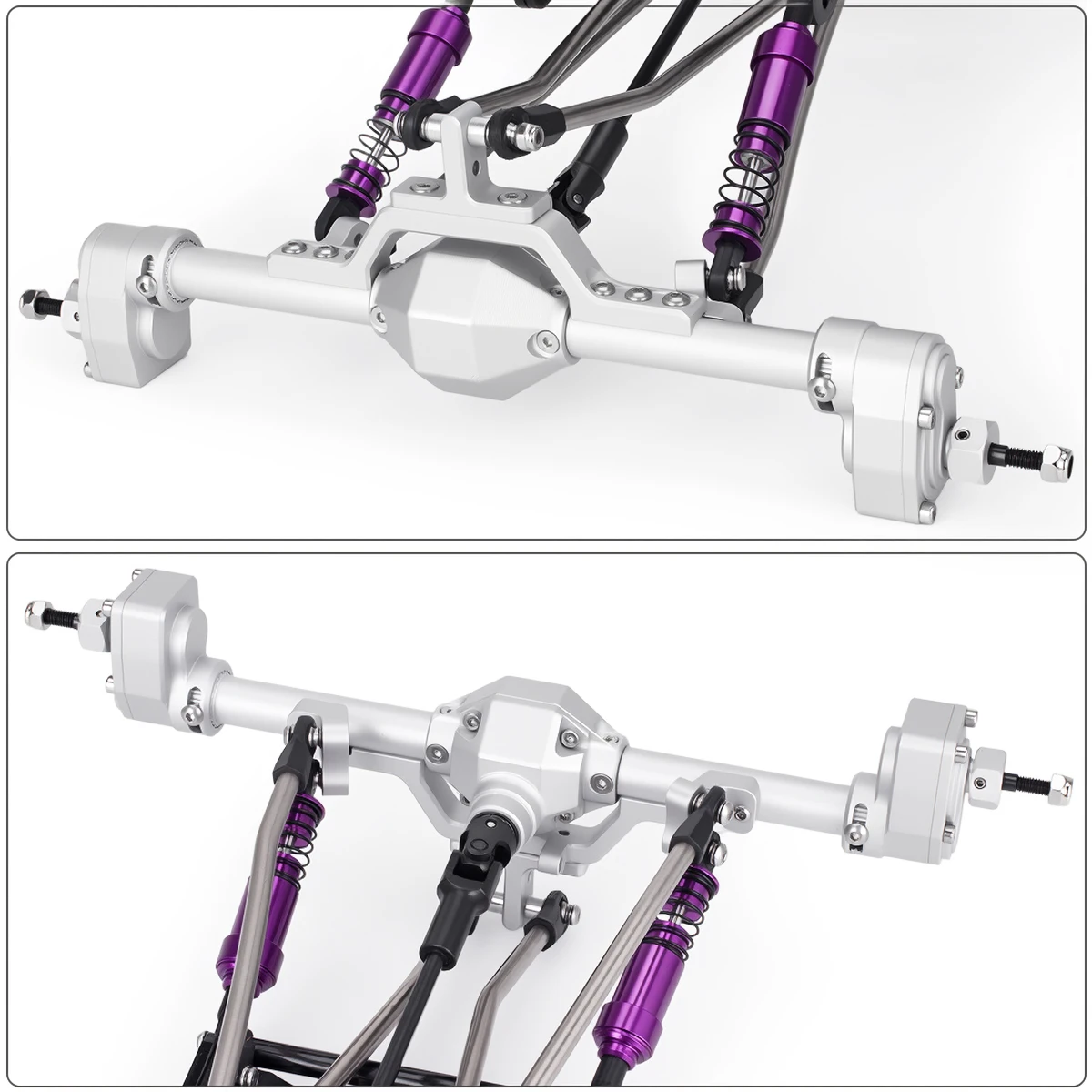 Aluminum Front Rear Portal Axle Complete Set for 1/10 RC Crawler Car UTB Capra LCG Chassis Comp Builds Rigs Upgrade part 5