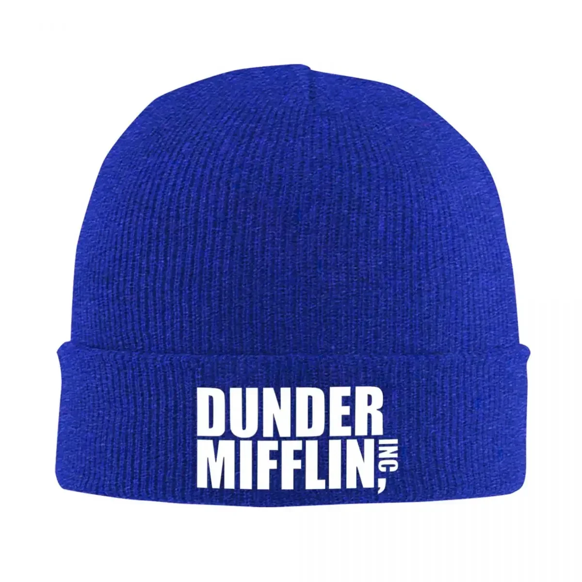 

Dunder Mifflin Logo Knitted Hat Beanies Winter Hats Warm Hip Hop The Office TV Show Cap for Men Women