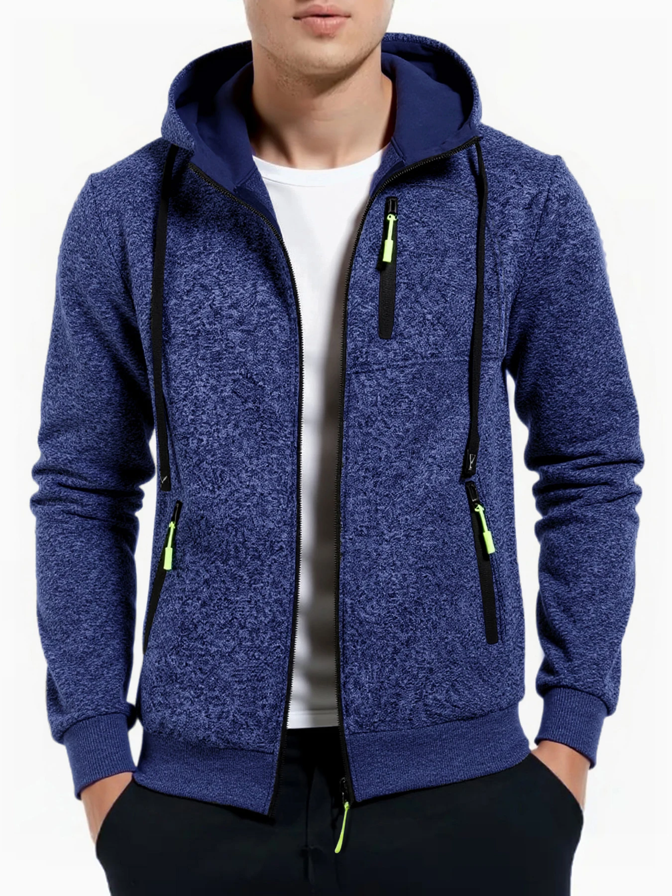 الخريف الرجال هوديس سحاب أكمام طويلة سترة بلون معاطف عادية في الهواء الطلق ملابس رياضية سليم صالح سترة غير رسمية الملابس