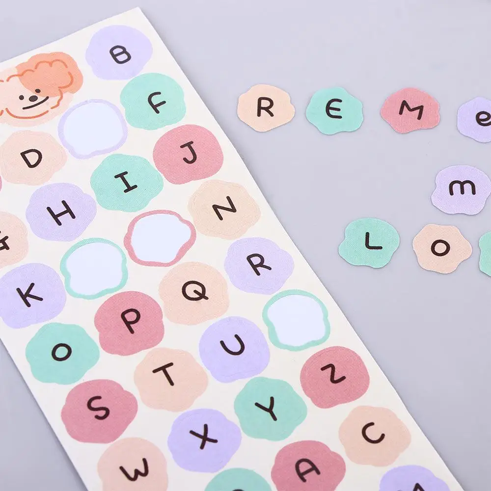 Decorative Journal English Letter Label Sticker Alphabet Stationery Sticker Cartoon Dog Sticker English Uppercase Lowercase