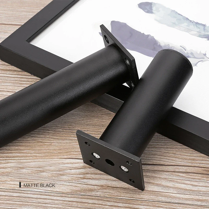 4-個-h6-30cm-調節可能な家具交換用脚、アルミニウム合金サポートフィートキャビネットソファテレビキャビネット脚シルバー-ブラック