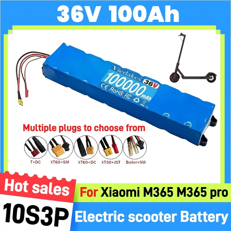 

✅Brand new original 36V 100Ah 10S3P battery pack with 20A BMS board 100000mAh 36V 18650 battery pack for m365 Scooter battery ♻️