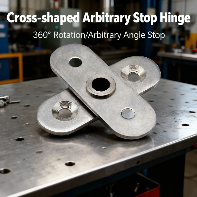Charnière à couple de rotation croisée avec amortissement, axe réglable à volonté, en acier inoxydable 304, pliable et rotative à 360 degrés