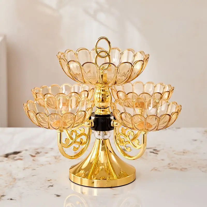 

Fruit plate household 2024 new rotatable multi-layer living room fruit plate snack dried fruit candy plate