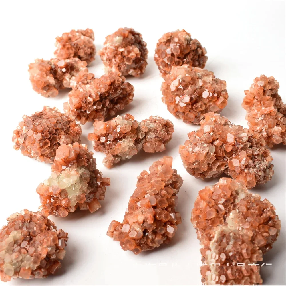 Naturale raro arancione quarzo Aragonite cristallo minerale a forma di grappolo pietra grezza campione di nefelina decorazione della stanza di