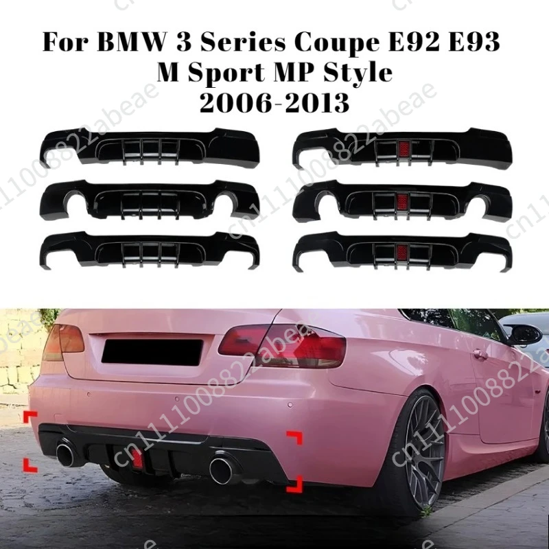For BMW 3 Series Coupe E92 E93 M Sport MP Style Rear Bumper Lip Diffuser Spoiler Exterior Modified Auto Styling Car Accessories