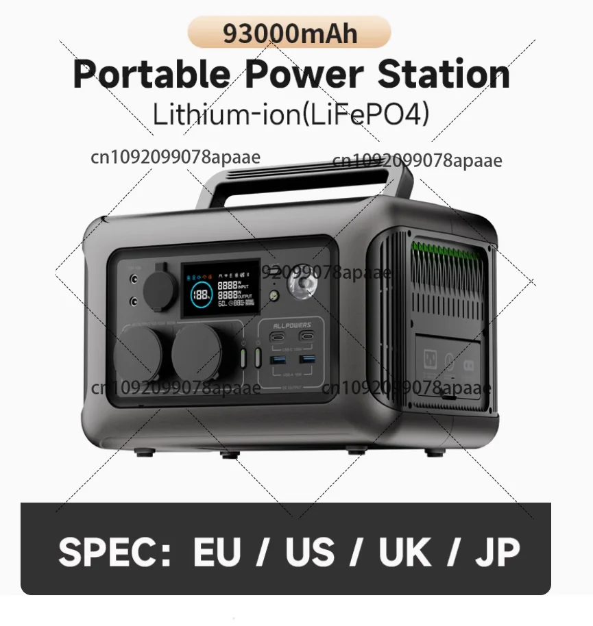 ALLPOWERS Portable Power Station R600, 299Wh LiFeP04 Battery with 2x 600W (1200W Surge) AC Outlets for Outdoor Camping RV Home