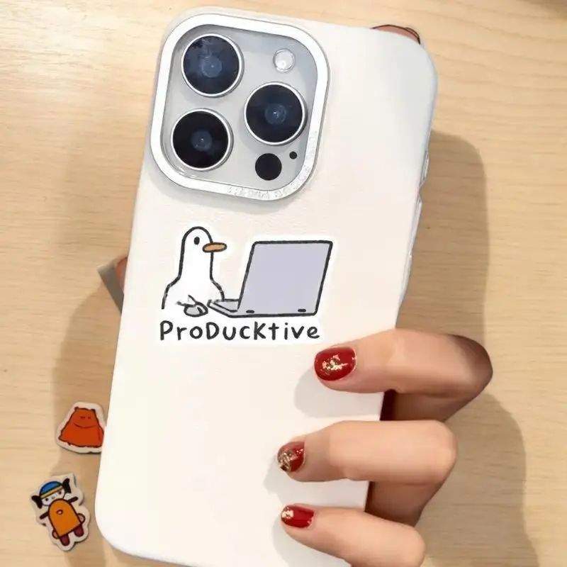 5Pcs Removable Laptop Waterproof Decals Cute Goose Laptop Stickers Notebook Computer DIY Decoration Gift For Adults