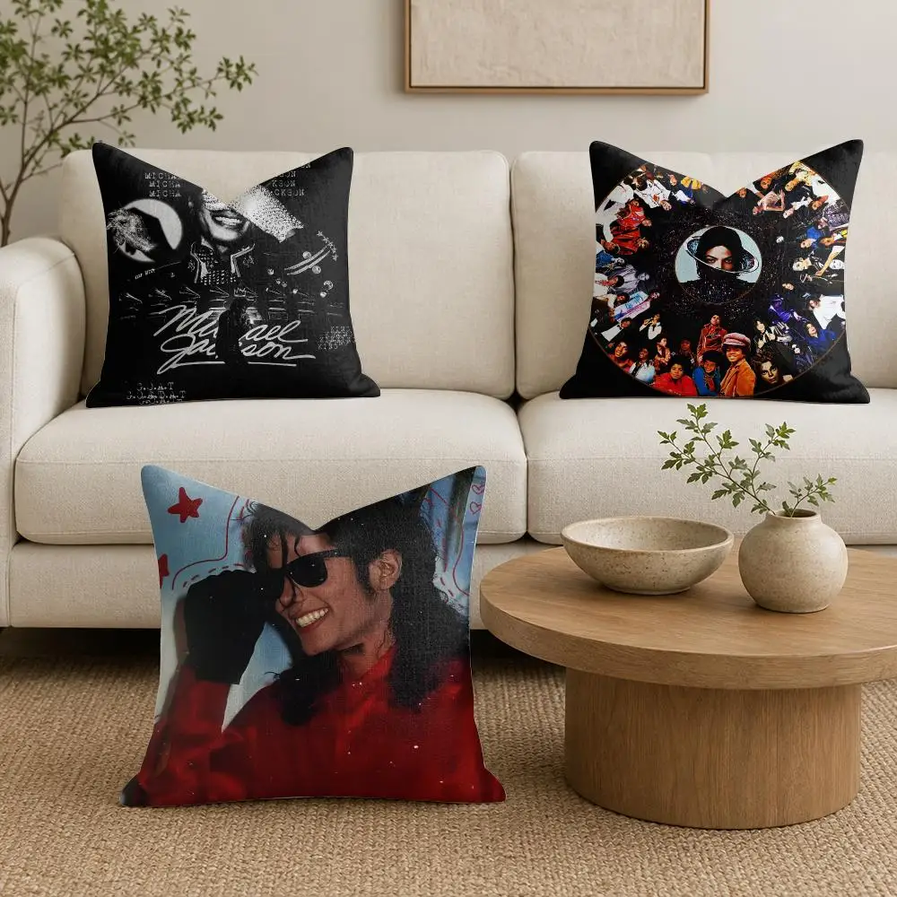 Michael Jackson8 Cushion Cover Plush Fabric Soft Double-Sided Printed Sofa Warm Winter Home Gift Pillow Cover
