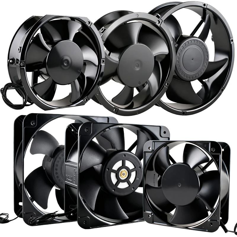 Ventiladores de resfriamento de fluxo axial ANCHAOPU para pilhas de carregamento montadas em gabinete - 150/172/180/200/220mm, 100V/110V/220V/240V Motor EC