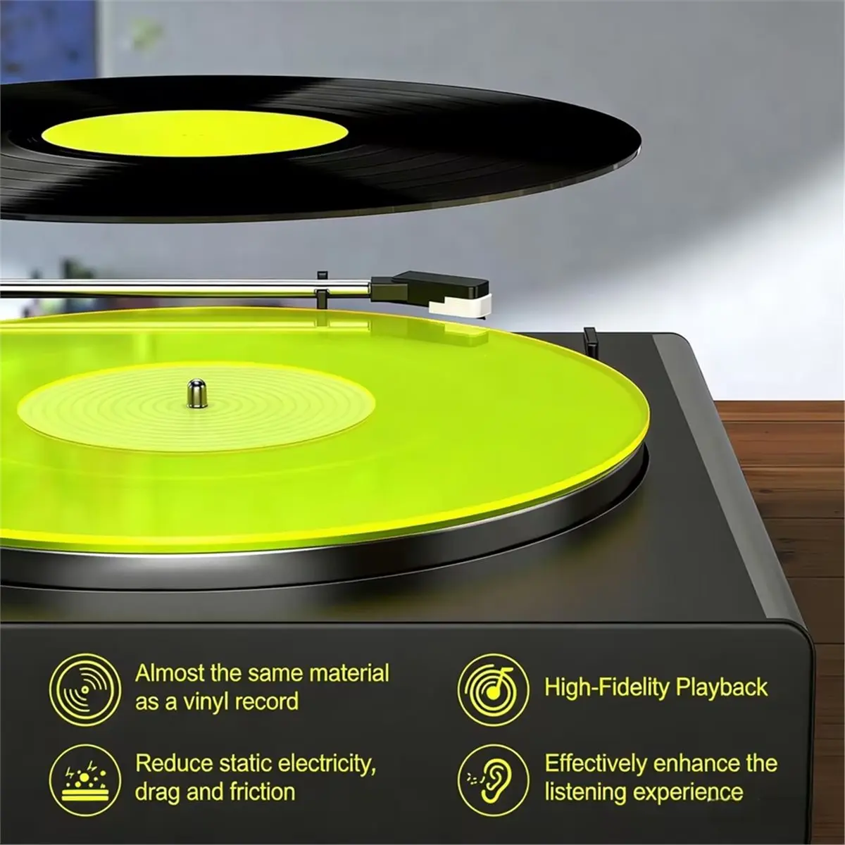 

Коврик для проигрывателя Y69A, акриловый, с низким уровнем шума, для 12-дюймовых проигрывателей винила