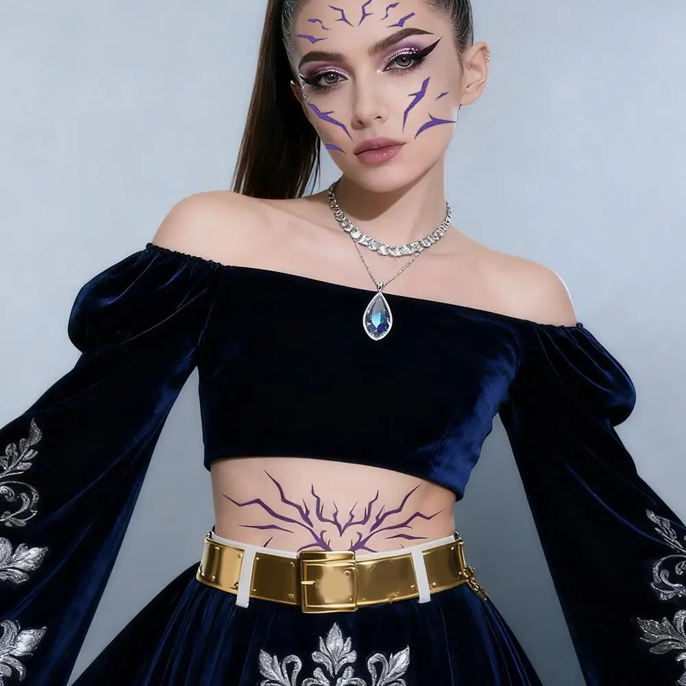 KPop Demon Hunters Rumi Kang Temporary Tattoo Sticker, Fake Body Art for Cosplay Party Carnival Costume Props