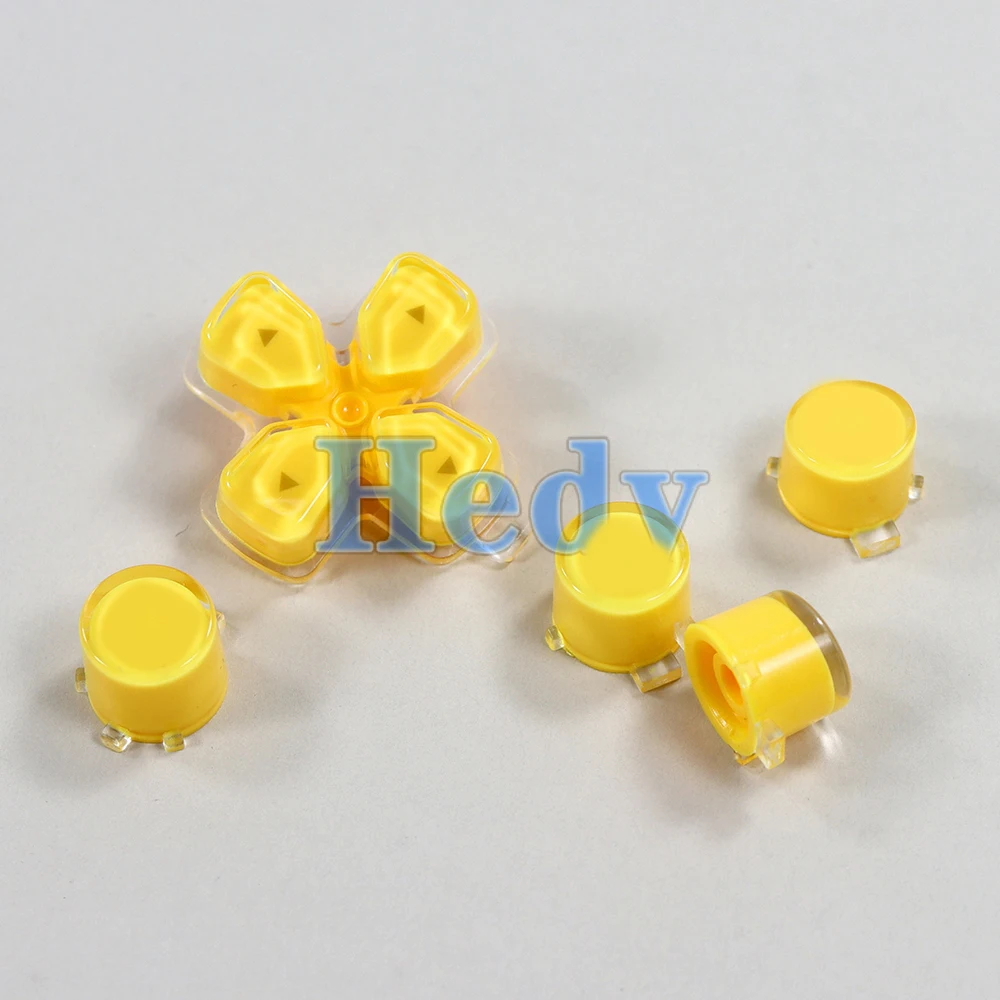 Juego de botones de cristal de plástico de repuesto para mando de PlayStation 5, Kit de llave de conducción ABXY D Pad para PS5, 1 Juego