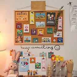 Kawaii Soft Wooden Letter Message Board Decorative Postcard Photo Wall Cork Board Memo Paper Background Board Stationery