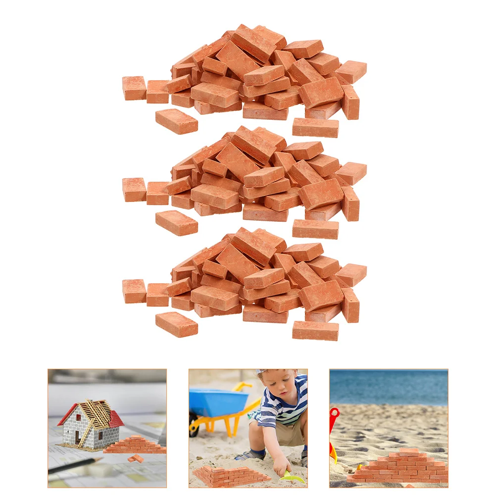 150 Pcs Simulated Brick Building Blocks Miniature Wall Bricks for Crafts Garden DIY Fake Clay Toy Artificial Models