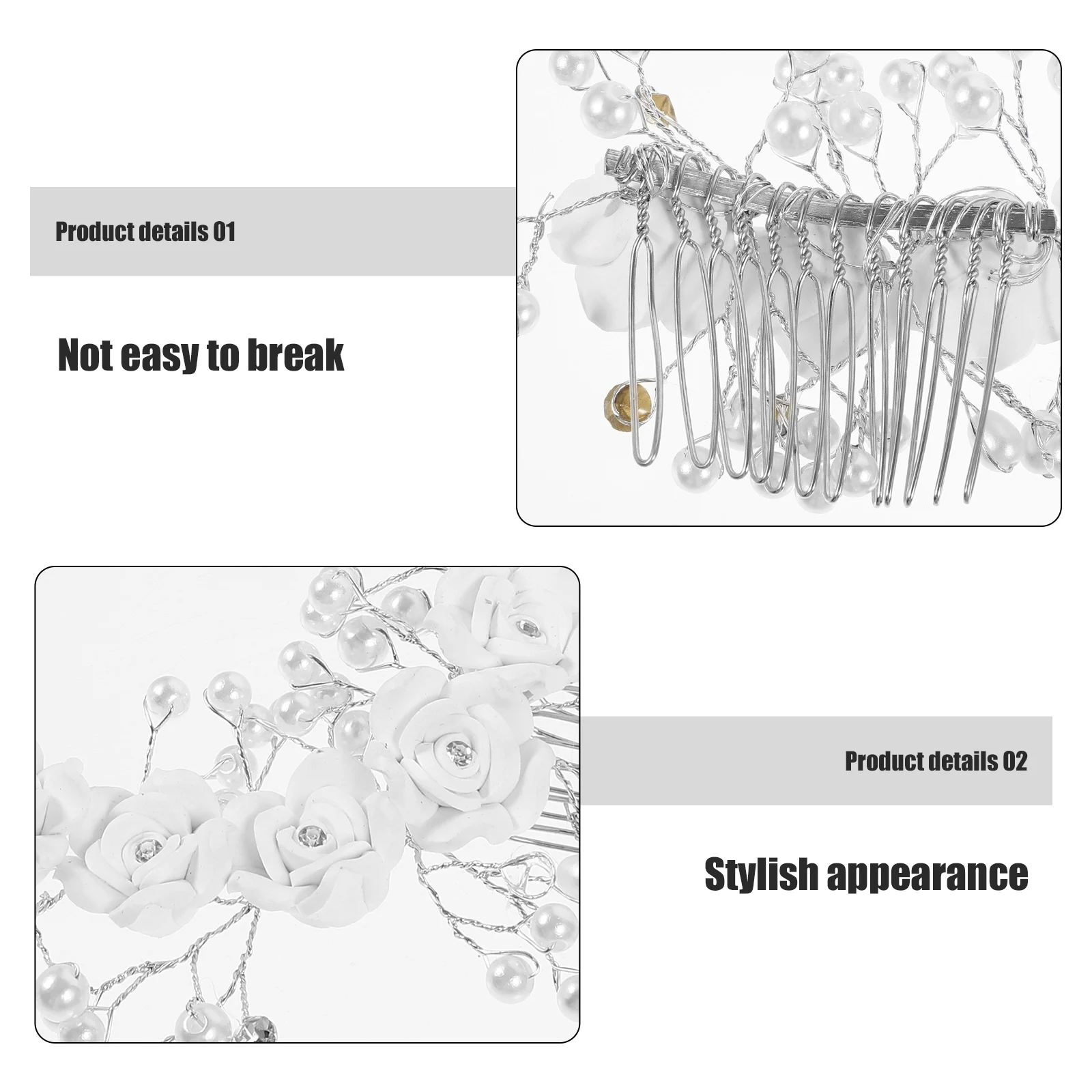 

Bride Headpieces for Wedding Pearl Flower Hair Comb Headband Flowers Prom Accessories Rhinestones Bridal Headdress Women's