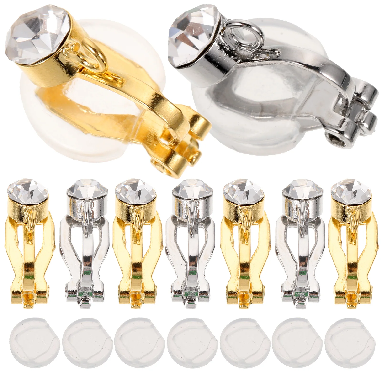 

1Set Alloy Clip on Earring Base Converter Non Pierced Ears DIY Earring Accessories Lightweight Ear Clip Comfortable Wear