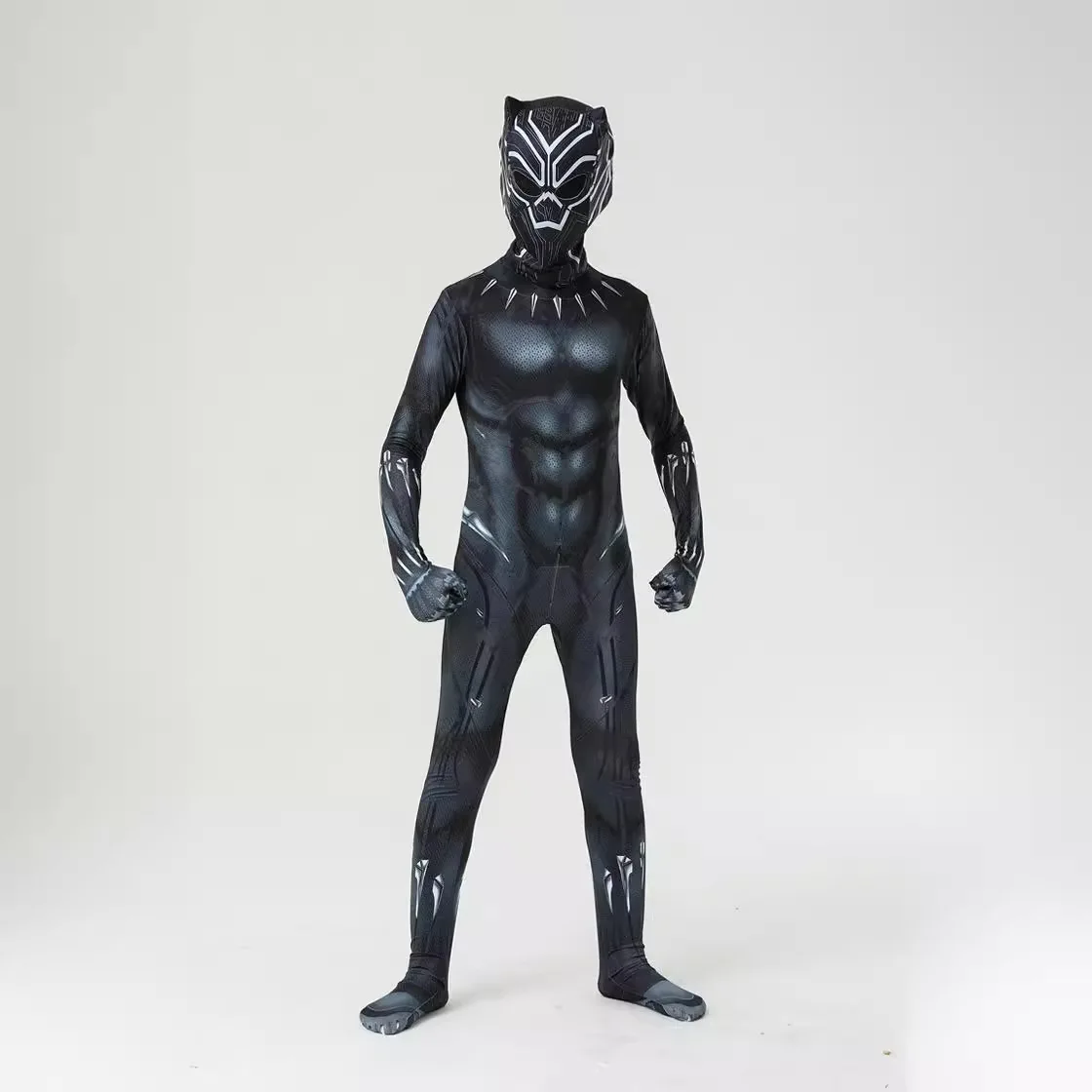 Marvel Black Panther เครื่องแต่งกายเด็กเด็ก Superhero Black Panther คอสเพลย์ชุดบอดี้สูท Jumpsuit ฮาโลวีน Carnival Party เครื่องแต่งกาย